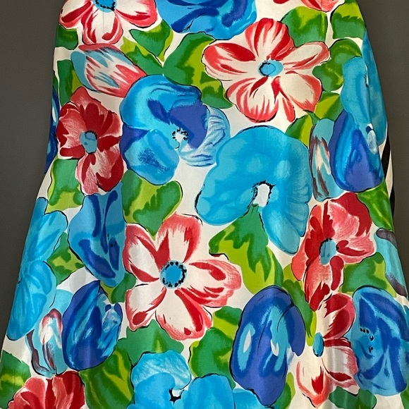 Vibrant Vintage Echo Silk Scarf Bold Florals Stripes 31 In Excellent Condition - Picture 5 of 9